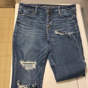 American Eagle high rise jegging crop next level stretch skinny jeans